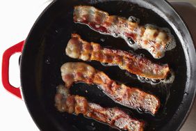 Cooking bacon in a skillet