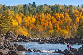 The St. Louis River Tumbles over rocky terrain in Jay Cooke State Park before flowing to Lake Superior.