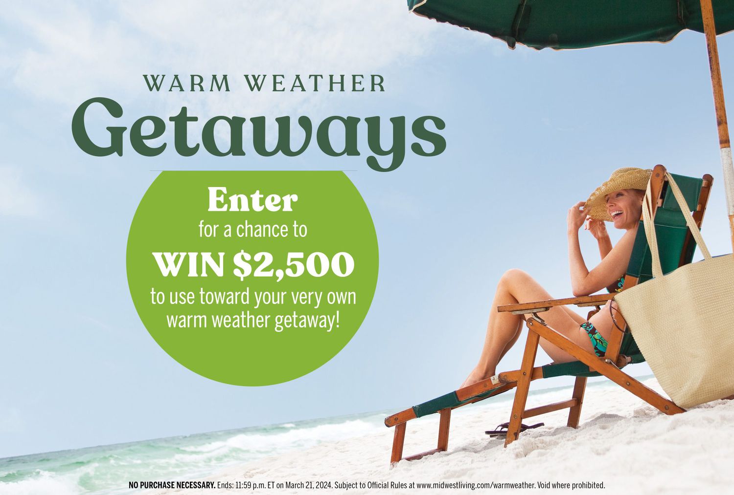 Warm Weather Getaways sweepstakes 2023