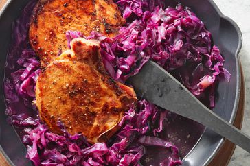 Beer-Braised Smoked Pork Chops and Cabbage