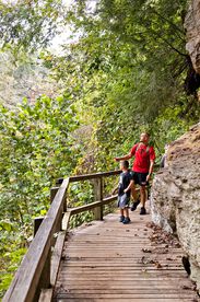 boardwalk trail overlooking Sugar Creek