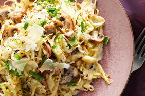Cabbage Alfredo with Mushrooms