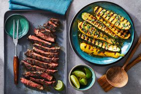 COFFEE AND SPICE GRILLED RIBEYE AND GRILLED SQUASH IN CILANTRO, LIME AND FISH SAUCE