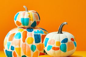 Decoupage pumpkin decorating