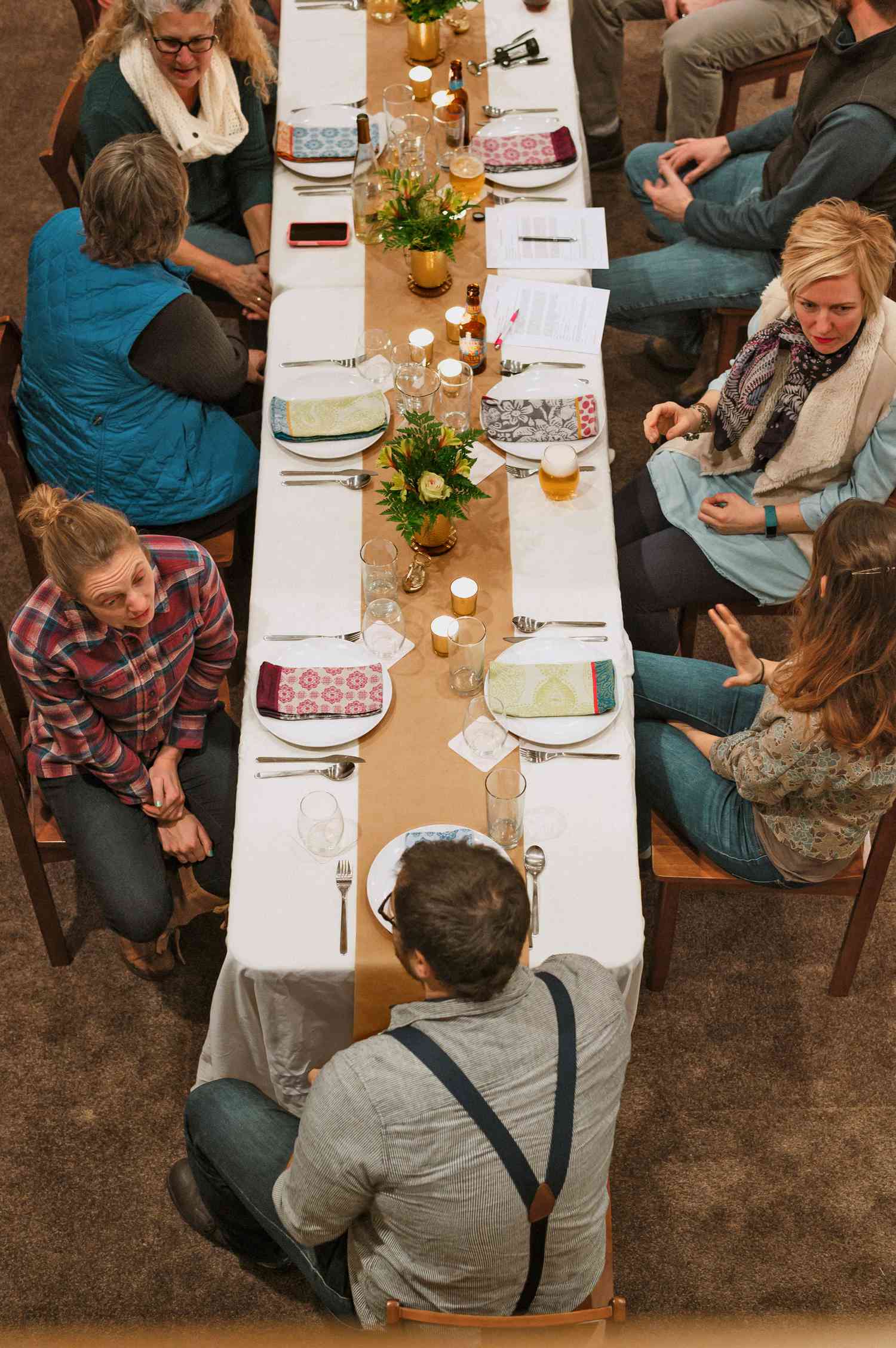 Three Pines Farm dinner setup