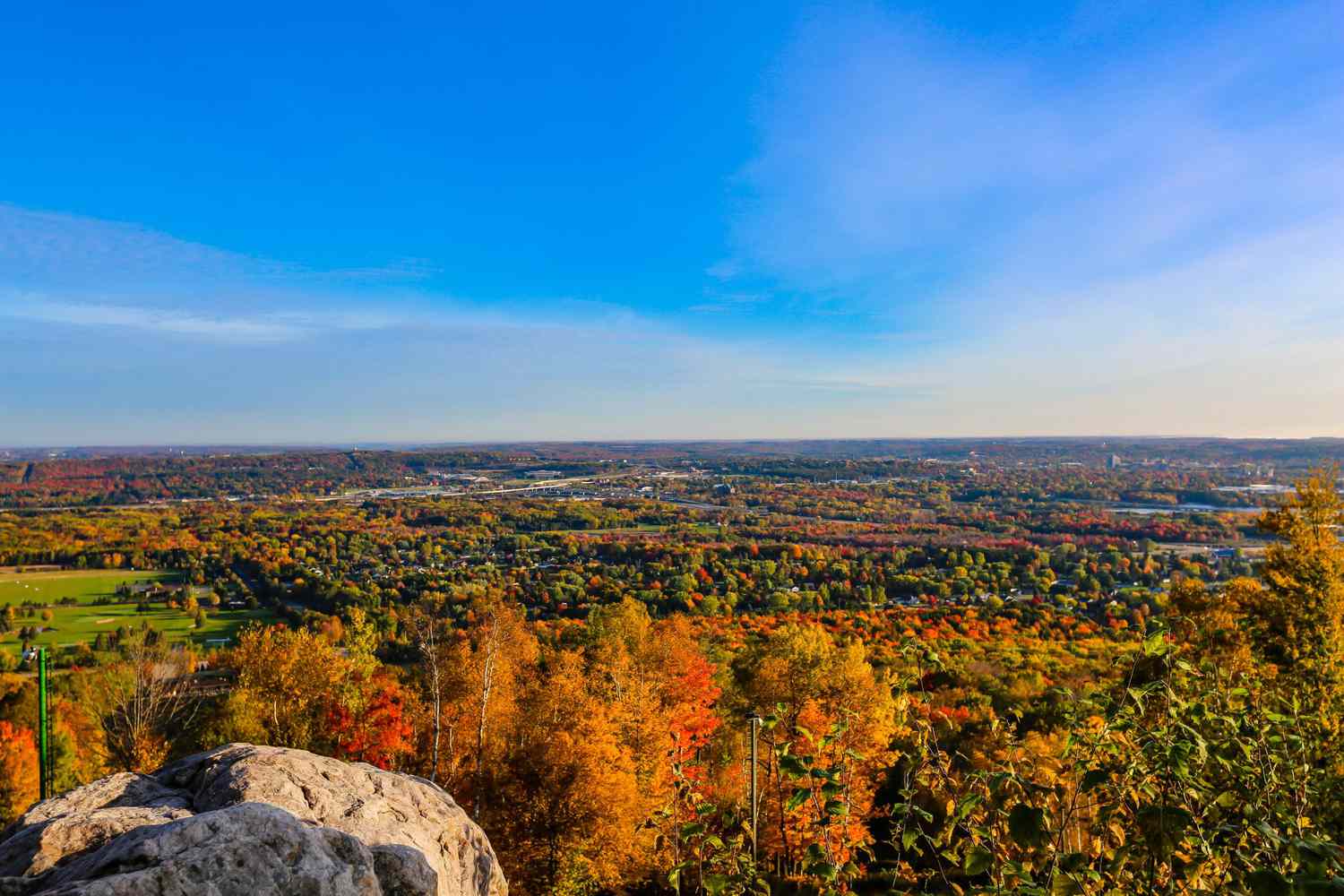 Wausau, Wisconsin from the summit of Granite Peak during Autumn