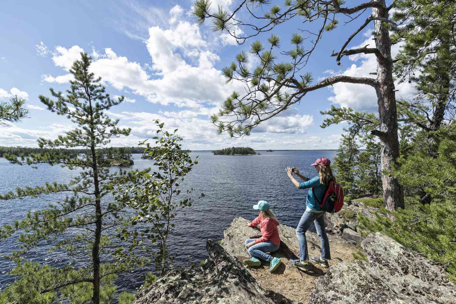Mother and daughter hiking in Voyageurs National Park