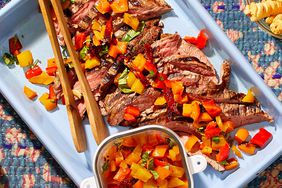 Grilled Flank with Pepper Relish