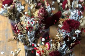 Dried floral bouquets in beer cans