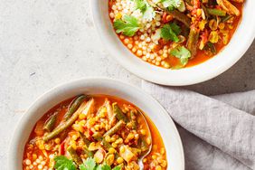 two bowls of Moroccan Chicken Stew