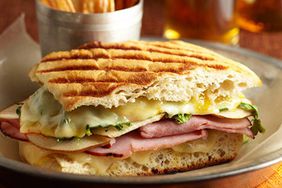 Ultimate Grilled Cheese and Ham Panini with Parsnip Fries