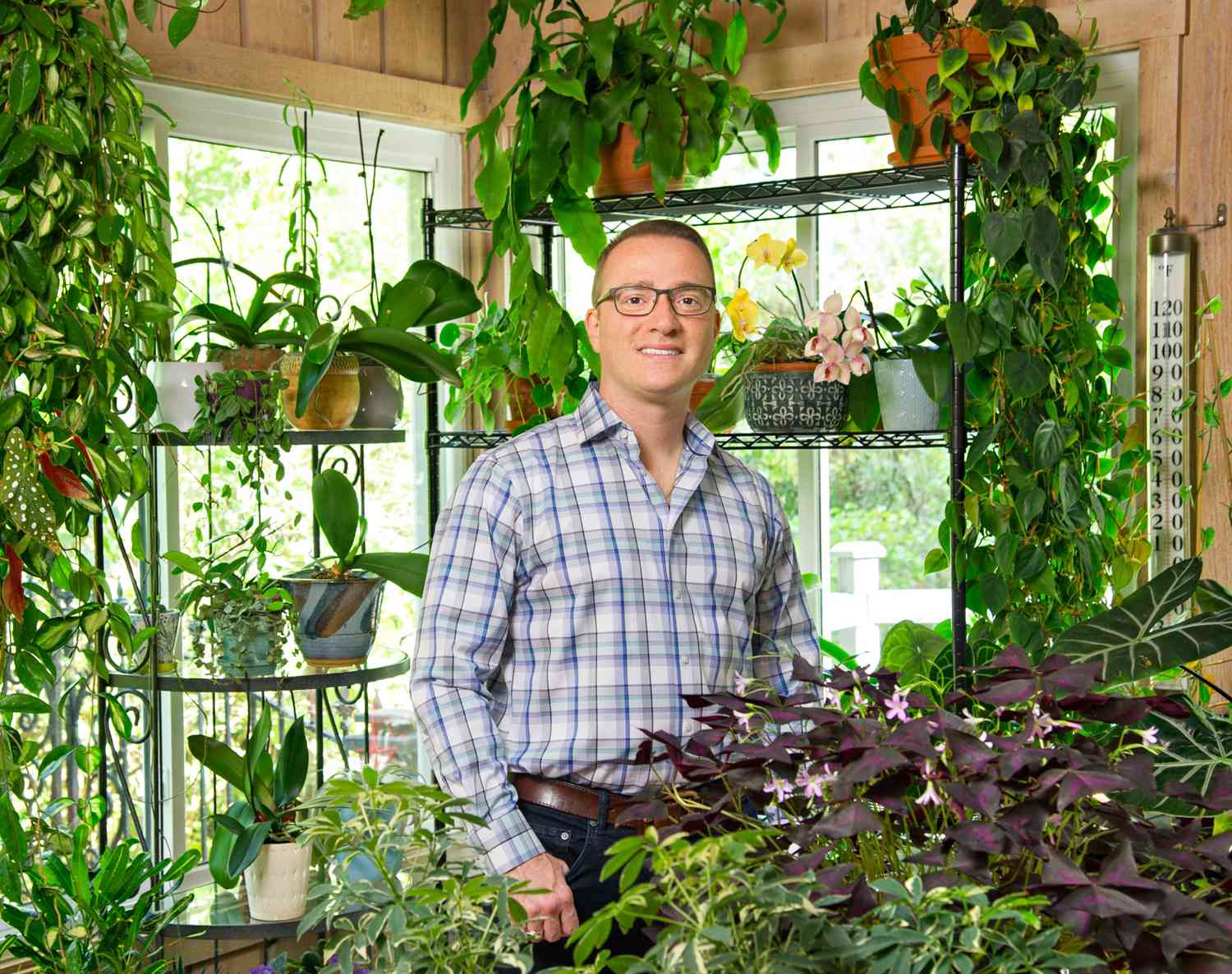 raffaele di lallo surrounded by plants