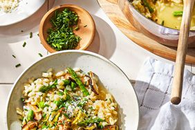 risotto with asparagus and shiitakes