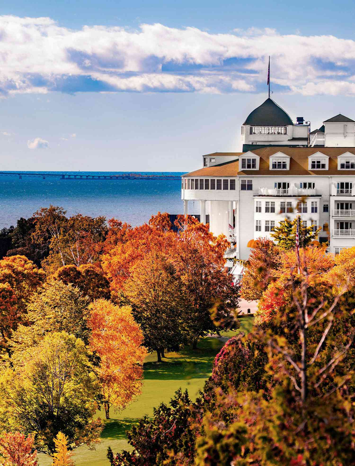 Grand Hotel Mackinac Island in fall