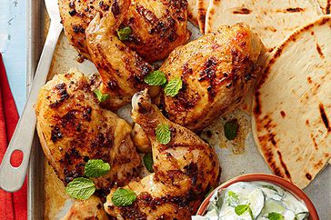 Spiced Chicken with Cucumber-Mint Sauce