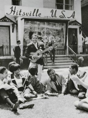 vintage photo of people on hitsville usa lawn