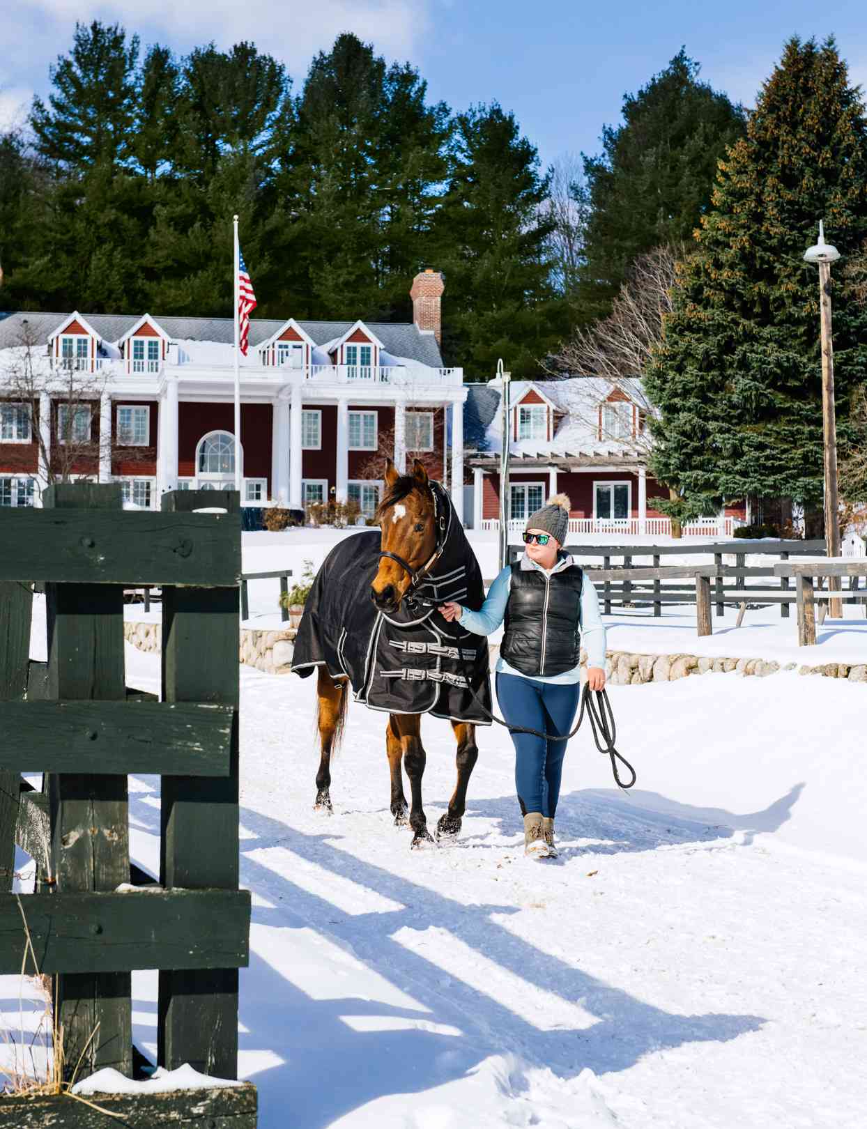 woman and horse black star farms